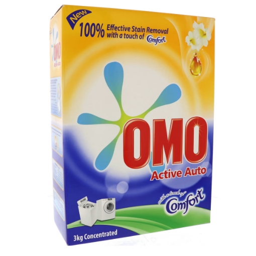صورة مسحوق غسيل أومو أكتيف أوتو مع لمسة من كومفورت 3 كجم