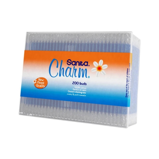 صورة سانيتا شارم أعواد قطنية مربعة 200 قطعة