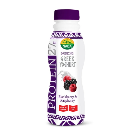 صورة ندى شراب الزبادي اليوناني بالتوت الأسود وتوت العليق 330مل
