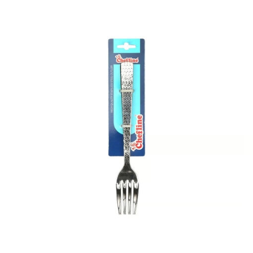 صورة Chefline Stainless Steel Dessert Fork Hammered 2203 3pcs