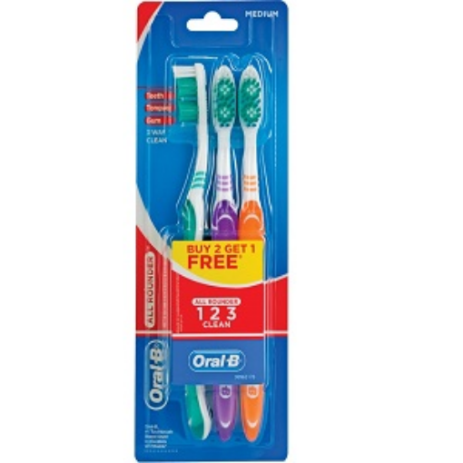 صورة اورال بي - فرشاة اسنان متوسط كلاسيك 2+1مجانا