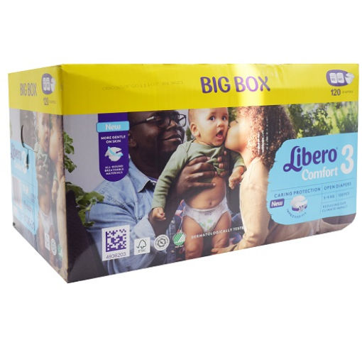 صورة ليبرو - حفاضات اطفال كومفورت رقم3 من5-9كجم 60حفاضة 2حبة