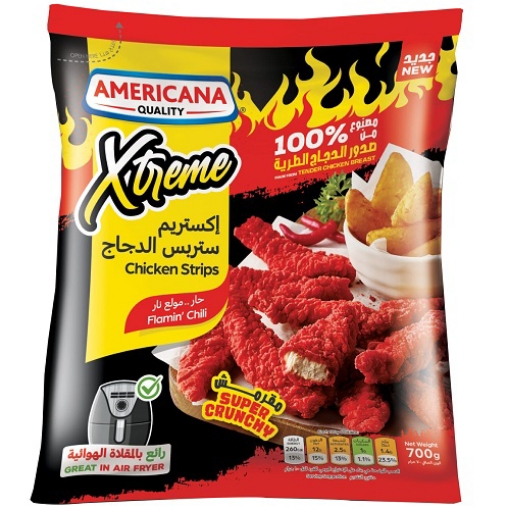 صورة امريكانا إكستريم ستربس الدجاج حار مولع نار 700جم