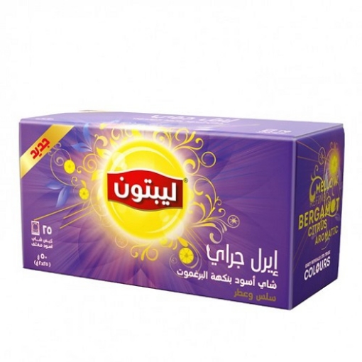 صورة ليبتون شاي أسود بنكهة البرغموت 25كيس 50جم