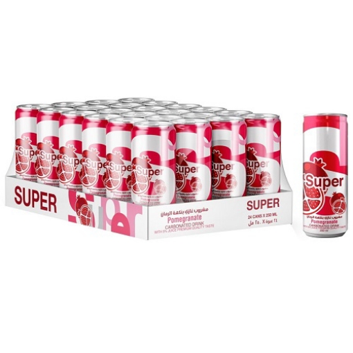 صورة سوبر مشروب غازي بنكهة الرمان 250مل 24حبة