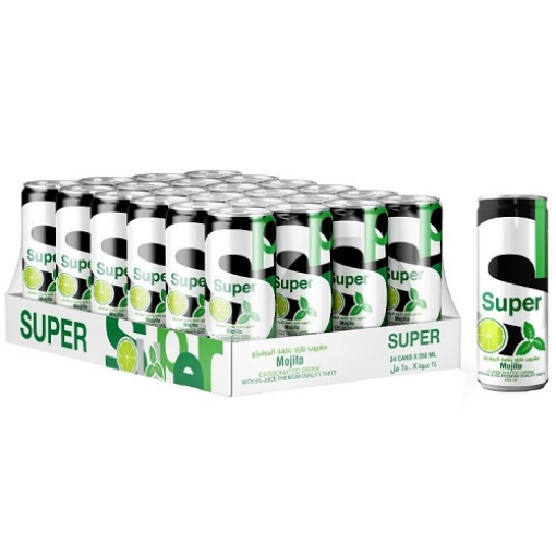 صورة سوبر مشروب غازي بنكهة الموهيتو 250مل 24حبة