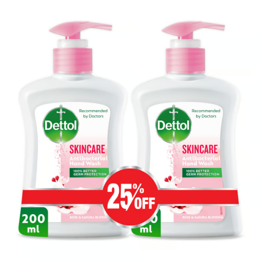 صورة ديتول غسول اليدين للعناية بالبشرة المضاد للبكتيريا ، 2 × 200 مل