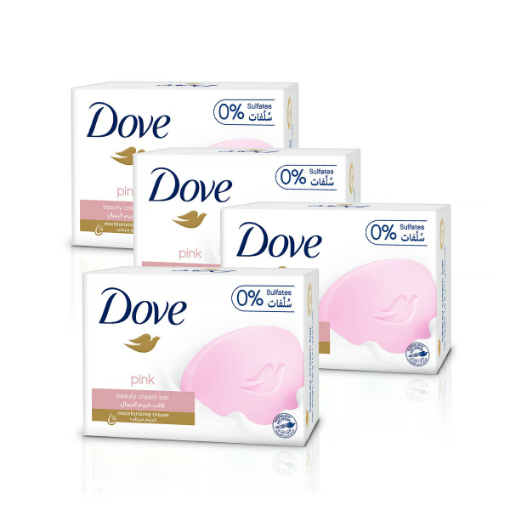 صورة دوف مجموعة صابون وردي عبوة اقتصادية ، 4 × 125 جم
