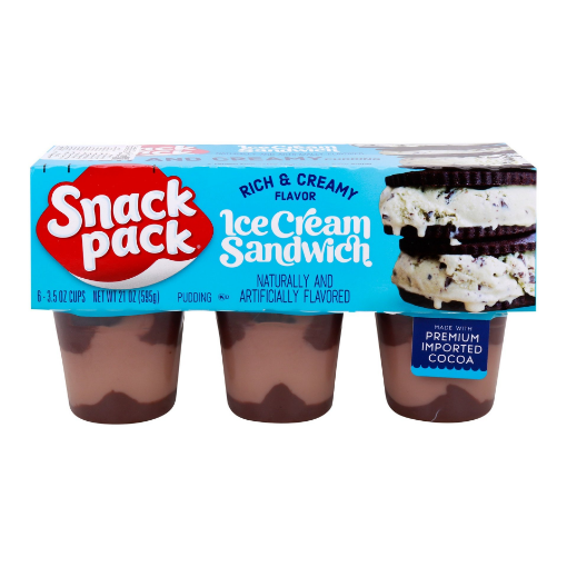 صورة Snack Pack Pudding Ice Cream Sandwich 6 pcs 595 g